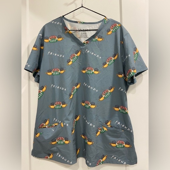 Sage Green Friends Central Perk Scrubs Women’s XL - Picture 2 of 9